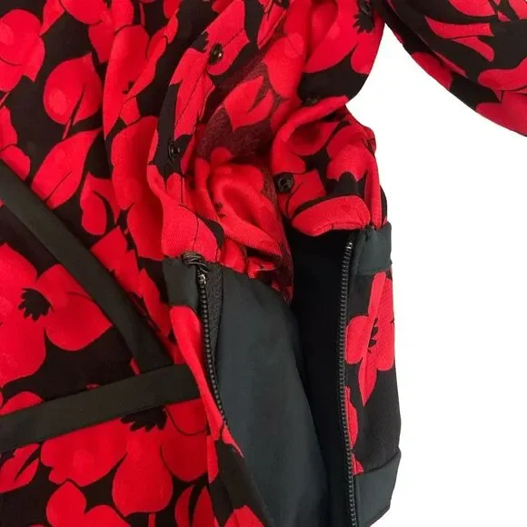 Vintage ALBERT NIPON - Unique Floral Faux Wrap Dress - size 6 - Picture 5 of 8